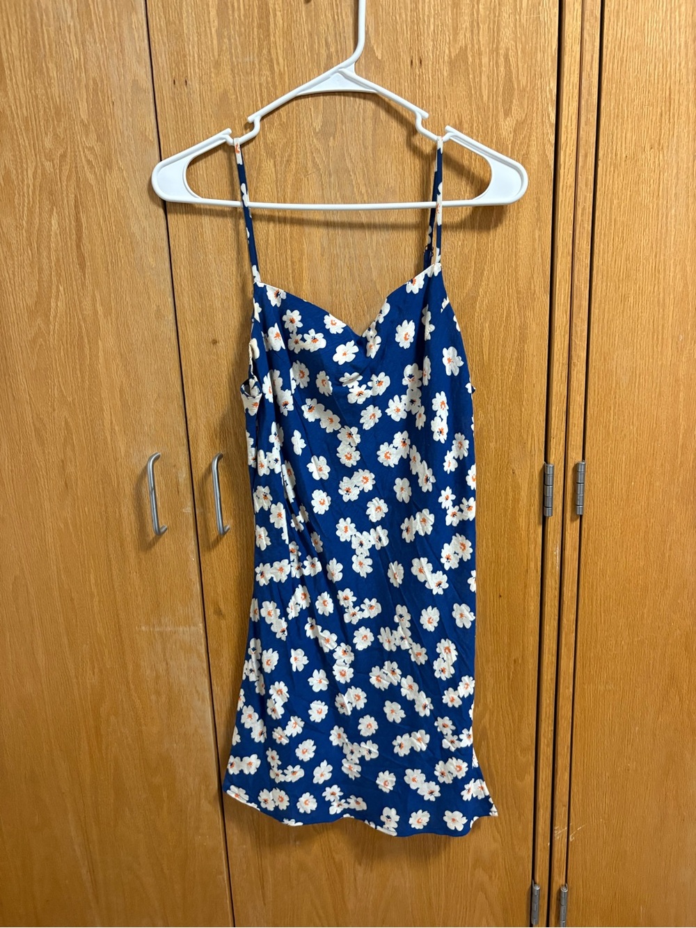 Blue Floral Mini Slip Dress